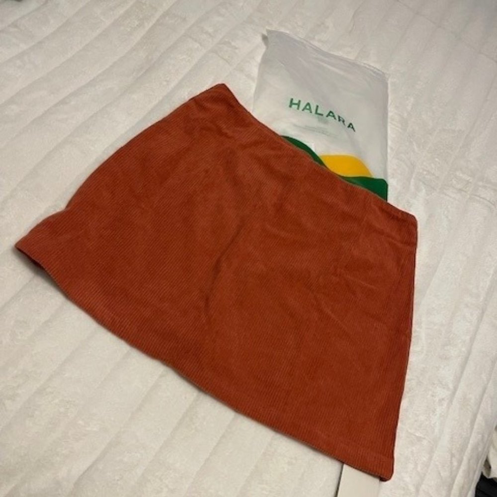 Halara orange corduroy miniskirt size large